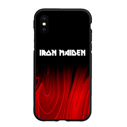 Чехол iPhone XS Max матовый Iron Maiden red plasma, цвет: 3D-черный