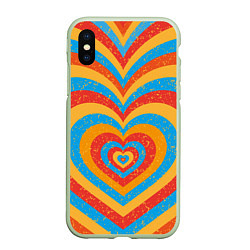 Чехол iPhone XS Max матовый Sunny heart, цвет: 3D-салатовый