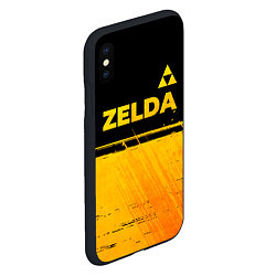 Чехол iPhone XS Max матовый Zelda - gold gradient: символ сверху, цвет: 3D-черный — фото 2