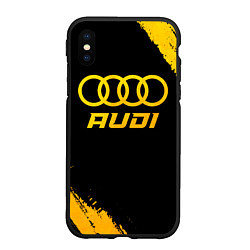 Чехол iPhone XS Max матовый Audi - gold gradient, цвет: 3D-черный