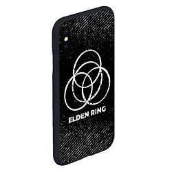 Чехол iPhone XS Max матовый Elden Ring с потертостями на темном фоне, цвет: 3D-черный — фото 2