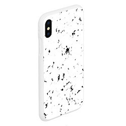 Чехол iPhone XS Max матовый Текстура черно-белая, цвет: 3D-белый — фото 2