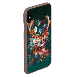 Чехол iPhone XS Max матовый Сказочный олень Акварель, цвет: 3D-коричневый — фото 2