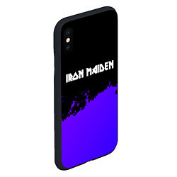Чехол iPhone XS Max матовый Iron Maiden purple grunge, цвет: 3D-черный — фото 2