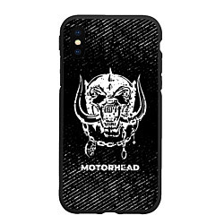 Чехол iPhone XS Max матовый Motorhead с потертостями на темном фоне, цвет: 3D-черный