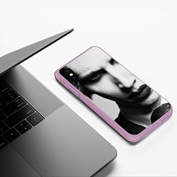 Чехол iPhone XS Max матовый Marilyn Manson looks at you, цвет: 3D-сиреневый — фото 2