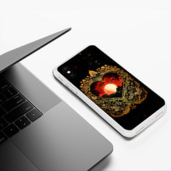 Чехол iPhone XS Max матовый Закат в сердце - нейросеть, цвет: 3D-белый — фото 2