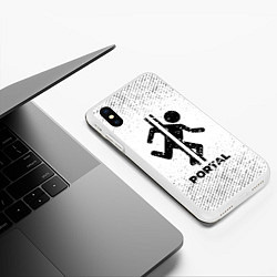 Чехол iPhone XS Max матовый Portal с потертостями на светлом фоне, цвет: 3D-белый — фото 2