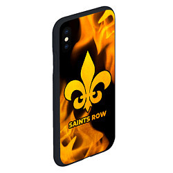 Чехол iPhone XS Max матовый Saints Row - gold gradient, цвет: 3D-черный — фото 2