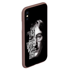 Чехол iPhone XS Max матовый Джон Леннон легенда, цвет: 3D-коричневый — фото 2