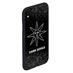 Чехол iPhone XS Max матовый Dark Souls с потертостями на темном фоне, цвет: 3D-черный — фото 2