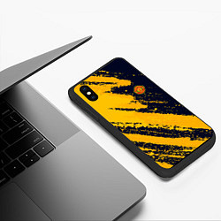 Чехол iPhone XS Max матовый ФК Манчестер Юнайтед эмблема, цвет: 3D-черный — фото 2
