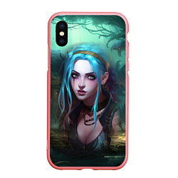 Чехол iPhone XS Max матовый Jinx fantasy art Arcane League of Legends, цвет: 3D-баблгам