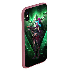 Чехол iPhone XS Max матовый Jinx art arcane league of legends, цвет: 3D-малиновый — фото 2