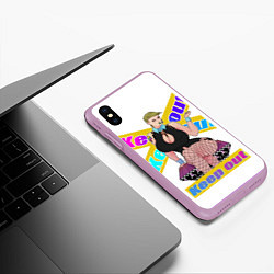 Чехол iPhone XS Max матовый Осторожно-Лара, цвет: 3D-сиреневый — фото 2