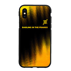 Чехол iPhone XS Max матовый Darling in the FranXX - gold gradient: символ свер, цвет: 3D-черный