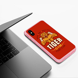 Чехол iPhone XS Max матовый Tiger - боец, цвет: 3D-баблгам — фото 2