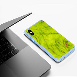 Чехол iPhone XS Max матовый Abstraction green, цвет: 3D-голубой — фото 2