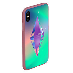 Чехол iPhone XS Max матовый Ярлык персонажа Симс, цвет: 3D-малиновый — фото 2