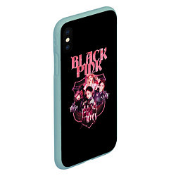 Чехол iPhone XS Max матовый Blackpink k-pop, Блэкпинк, цвет: 3D-мятный — фото 2