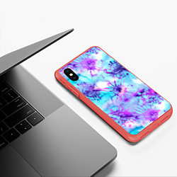 Чехол iPhone XS Max матовый Морское дно узор - тай-дай, цвет: 3D-красный — фото 2