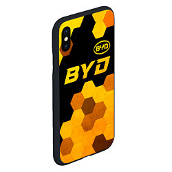 Чехол iPhone XS Max матовый BYD - gold gradient: символ сверху, цвет: 3D-черный — фото 2