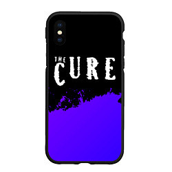 Чехол iPhone XS Max матовый The Cure purple grunge, цвет: 3D-черный