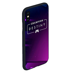 Чехол iPhone XS Max матовый Destiny gaming champion: рамка с лого и джойстиком, цвет: 3D-черный — фото 2