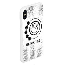 Чехол iPhone XS Max матовый Blink 182 с потертостями на светлом фоне, цвет: 3D-белый — фото 2