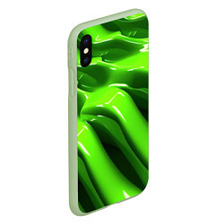 Чехол iPhone XS Max матовый Текстура зеленая слизь, цвет: 3D-салатовый — фото 2