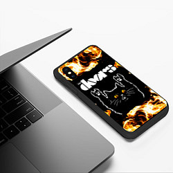 Чехол iPhone XS Max матовый The Doors рок кот и огонь, цвет: 3D-черный — фото 2