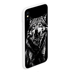 Чехол iPhone XS Max матовый Злой волчара, цвет: 3D-белый — фото 2