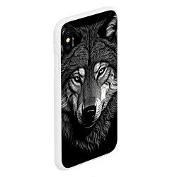 Чехол iPhone XS Max матовый Спокойный уверенный волк, цвет: 3D-белый — фото 2