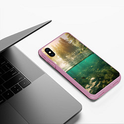 Чехол iPhone XS Max матовый Поводный мир и рыбы, цвет: 3D-розовый — фото 2