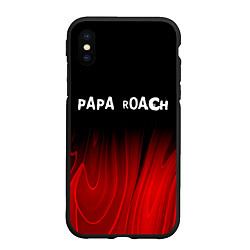 Чехол iPhone XS Max матовый Papa Roach red plasma, цвет: 3D-черный