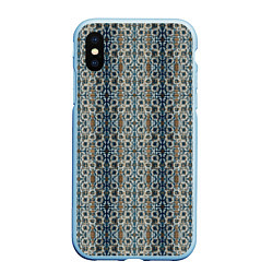 Чехол iPhone XS Max матовый Мраморные цепи, цвет: 3D-голубой
