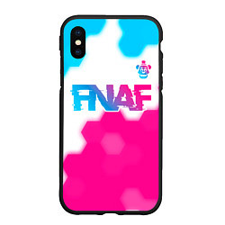 Чехол iPhone XS Max матовый FNAF neon gradient style: символ сверху