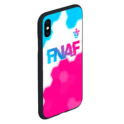 Чехол iPhone XS Max матовый FNAF neon gradient style: символ сверху, цвет: 3D-черный — фото 2