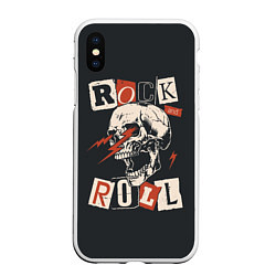 Чехол iPhone XS Max матовый Rock - молнии из глаз, цвет: 3D-белый