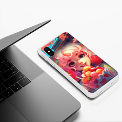 Чехол iPhone XS Max матовый Милая девушка с коктейлем, цвет: 3D-белый — фото 2