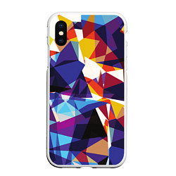 Чехол iPhone XS Max матовый Мозаичный узор, цвет: 3D-белый