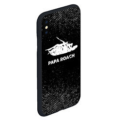 Чехол iPhone XS Max матовый Papa Roach с потертостями на темном фоне, цвет: 3D-черный — фото 2