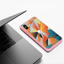 Чехол iPhone XS Max матовый Жемчужина - градиент из полигональных треугольнико, цвет: 3D-баблгам — фото 2