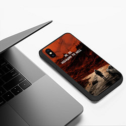 Чехол iPhone XS Max матовый AC DC Highway to hell, цвет: 3D-черный — фото 2