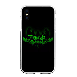 Чехол iPhone XS Max матовый Metalocalypse Dethklok green, цвет: 3D-белый