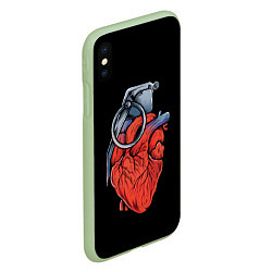 Чехол iPhone XS Max матовый Сердце гараната, цвет: 3D-салатовый — фото 2
