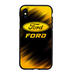 Чехол iPhone XS Max матовый Ford - gold gradient, цвет: 3D-черный