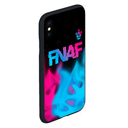 Чехол iPhone XS Max матовый FNAF - neon gradient: символ сверху, цвет: 3D-черный — фото 2