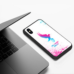 Чехол iPhone XS Max матовый Hollywood Undead neon gradient style, цвет: 3D-черный — фото 2