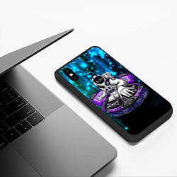 Чехол iPhone XS Max матовый Space DJ - neon starfall, цвет: 3D-черный — фото 2